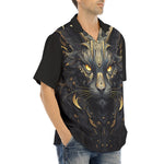 Hawaiian Shirt Black Cat with Gold Eyes