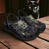 Classic Clogs Black Cat with Gold Eyes