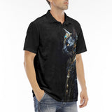 Men's Polo Shirt Cat with Swords and Armour