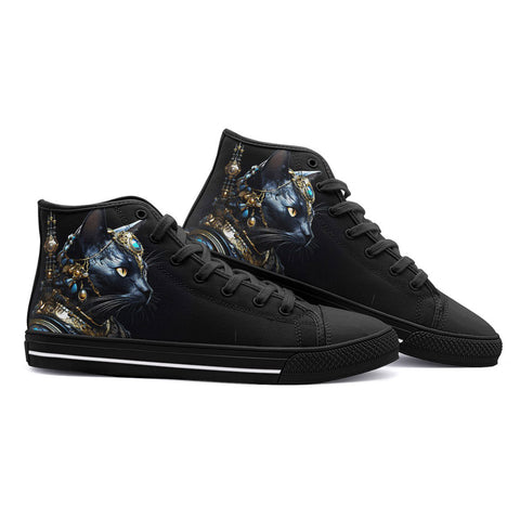 High-Top Canvas Shoes Cat with Swords and Armour