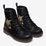 Leather Boots Gold Decorated Cats