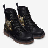 Leather Boots Gold Decorated Cats