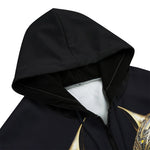 Men's Zip Up Hoodie Gold Decorated Cats