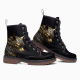 Leather Boots Gold Decorated Cats