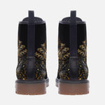 Leather Boots Gold Decorated Cats