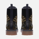 Leather Boots Gold Decorated Cats