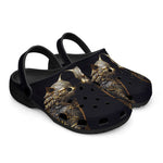 Classic Clogs Gold Decorated Cats