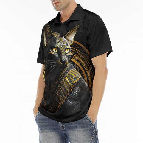 Men's Polo Shirt Mystic Egyptian Cat