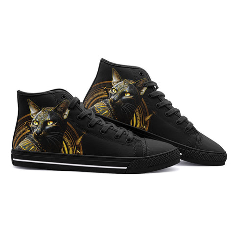 High-Top Canvas Shoes Mystic Egyptian Cat