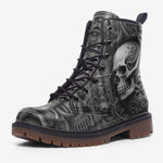 Leather Boots Futuristic Skull Art