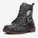 Leather Boots Futuristic Skull Art
