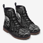 Leather Boots Futuristic Skull Art