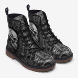 Leather Boots Futuristic Skull Art