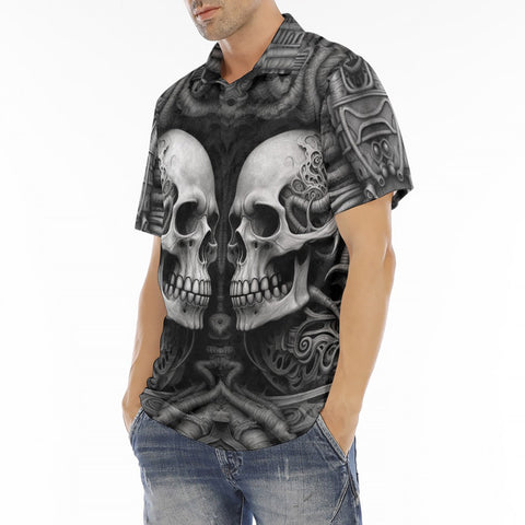 Men's Polo Shirt Futuristic Skull Art