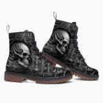 Leather Boots Futuristic Skull Art