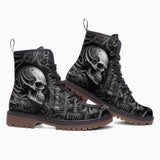 Leather Boots Futuristic Skull Art