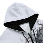 Men's Zip Up Hoodie Wolf Artwork