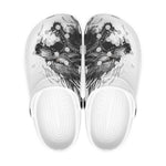 Classic Clogs Wolf Drawing Black and White