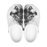 Classic Clogs Wolf Drawing Black and White