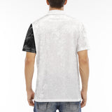 Men's Polo Shirt Wolf Drawing Black and White