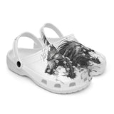 Classic Clogs Wolf Drawing Black and White