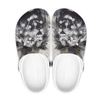 Classic Clogs Watercolor Lion Black and White