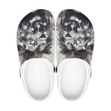 Classic Clogs Watercolor Lion Black and White