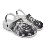 Classic Clogs Watercolor Lion Black and White