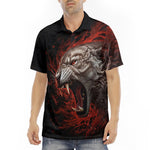 Men's Polo Shirt Fantasy Tiger with Flames