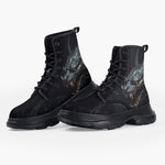 Casual Leather Chunky Boots Dark Angry Dragon