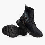 Casual Leather Chunky Boots Dark Angry Dragon