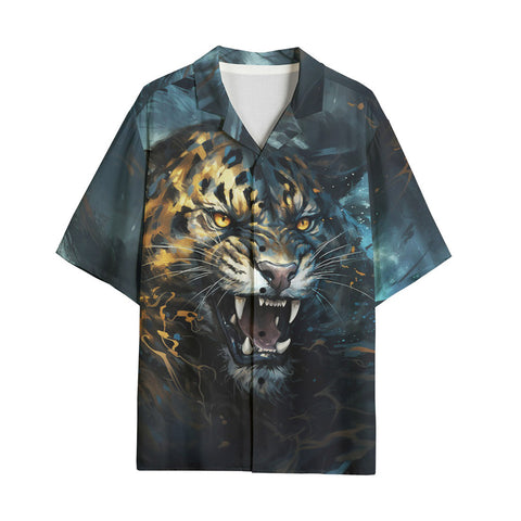 Hawaiian Shirt Brushwork Tiger Art