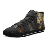 High-Top Canvas Shoes Golden Dragon with Fire