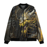 Bomber Jacket Golden Dragon with Fire