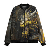 Bomber Jacket Golden Dragon with Fire