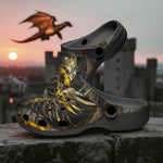 Classic Clogs Golden Dragon with Fire