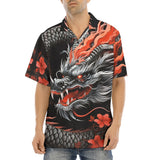 Hawaiian Shirt Chinese Dragon with Blossoms