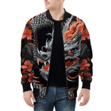 Bomber Jacket Chinese Dragon with Blossoms