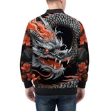 Bomber Jacket Chinese Dragon with Blossoms