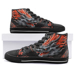 High-Top Canvas Shoes Chinese Dragon with Blossoms