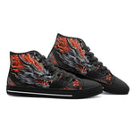 High-Top Canvas Shoes Chinese Dragon with Blossoms