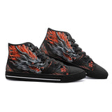 High-Top Canvas Shoes Chinese Dragon with Blossoms