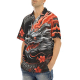 Hawaiian Shirt Chinese Dragon with Blossoms