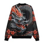 Bomber Jacket Chinese Dragon with Blossoms