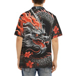 Hawaiian Shirt Chinese Dragon with Blossoms