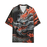 Hawaiian Shirt Chinese Dragon with Blossoms