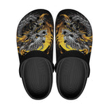 Classic Clogs Chinese Dragon Black Gold Graphic