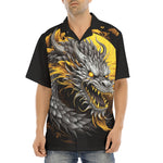 Hawaiian Shirt Chinese Dragon Black Gold Graphic