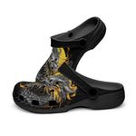 Classic Clogs Chinese Dragon Black Gold Graphic