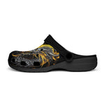 Classic Clogs Chinese Dragon Black Gold Graphic